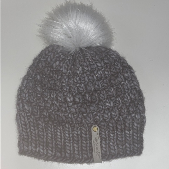 Thunderfoot purple & Gray Knit Beanie with Pom one size adult preowned main image 7
